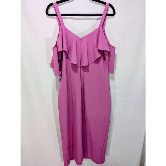 Rachel Roy Orchid Ruffle Cold-Shoulder Sheath Dress Size XL NWT - Picture 3 of 9